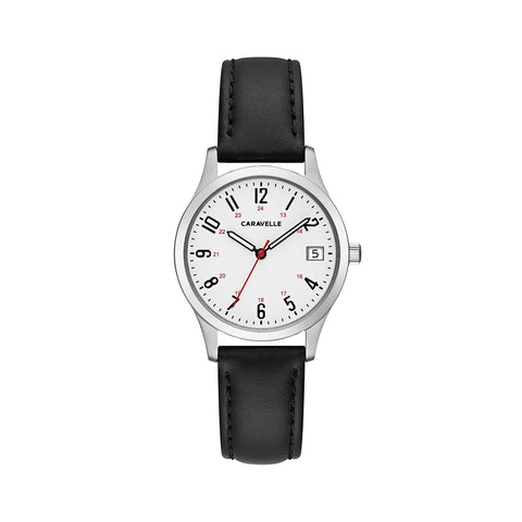 Caravelle by Bulova Ladies' Traditional Quartz Silver-Tone Stainless Steel Watch, White Dial Style: 43M118 Caravelle