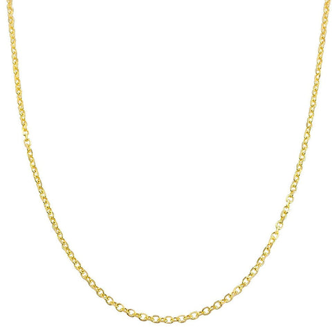 PORI JEWELERS 14K Gold 1.8MM Diamond Cut Anchor/Cable Chain Necklace- Yellow, White Or Rose -14"-24" (Yellow, 20) PORI JEWELERS