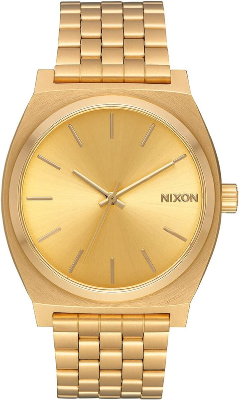 NIXON Time Teller A045 - All Gold / Gold - 100m Water Resistant Men's Analog Fashion Watch (37mm Watch Face, 19.5mm-18mm Stainless Steel Band) NIXON