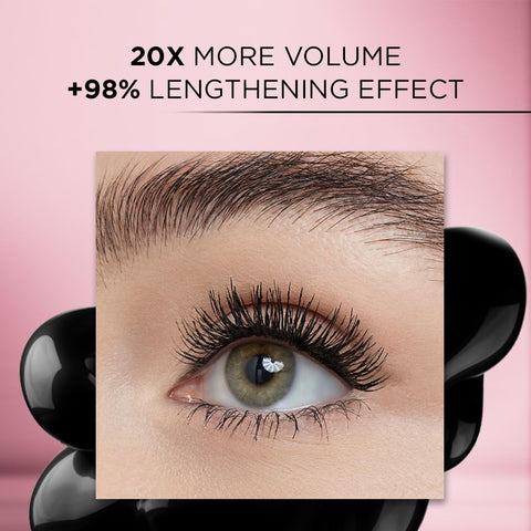 L'Oréal Paris Voluminous Mascara, Voluptuous Volume, Intense Length, Feathery Soft Lashes, No Flaking - Pack of 2
