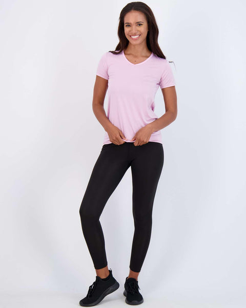 Real Essentials Womens V Neck T-Shirt Ladies Yoga Top Athletic Tees Active Wear Gym Workout Zumba Exercise Running Essentials Quick Dry Fit Dri Fit Moisture Wicking Basic Clothes, Set 9, S, Pack of 5 Real Essentials