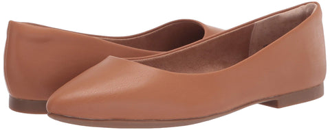Amazon Essentials Women's Pointed-Toe Ballet Flat, Camel, 8