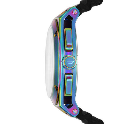 Diesel Timeframe Stainless Steel and Silicone Chronograph Men's Watch, Color: Rainbow, Black (Model: DZ4547) Diesel