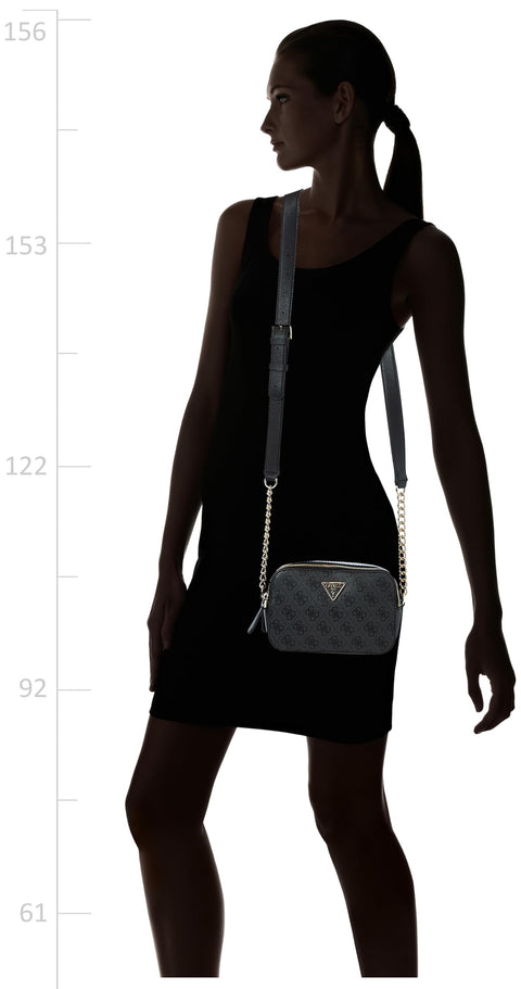 GUESS Noelle Top Zip Shoulder Bag, Coal Logo GUESS