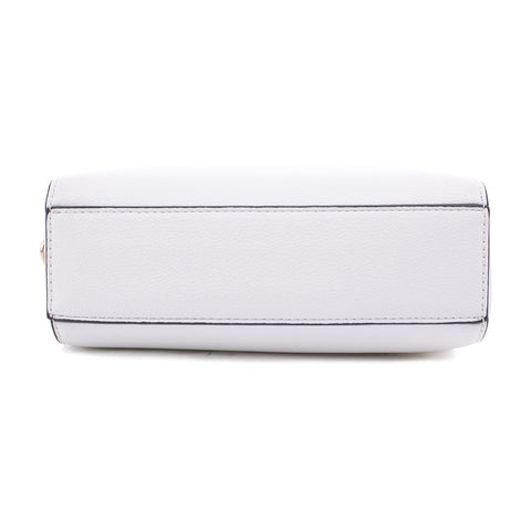 EVVE Crossbody Bags for Women Trendy Triple Zip Small Crossbody Camera Bag Purse with Wide Guitar Strap | White EVVE