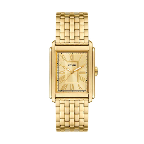 Fossil Men's Carraway Quartz Stainless Steel Three-Hand Watch, Color: Gold (Model: FS6009) Fossil