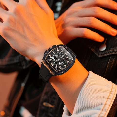 OLEVS Watch Men Big Face Luxury Original Dress Waterproof Casual Nice Wrist Male Black Watches for Men Chronograph Analog Classic Business Rose Gold Arabic Numerals Black Watches Relojes para Hombres