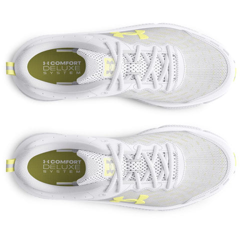 Under Armour Women's Charged Assert 10, (110) White/White/Sonic Yellow, 7, US Under Armour