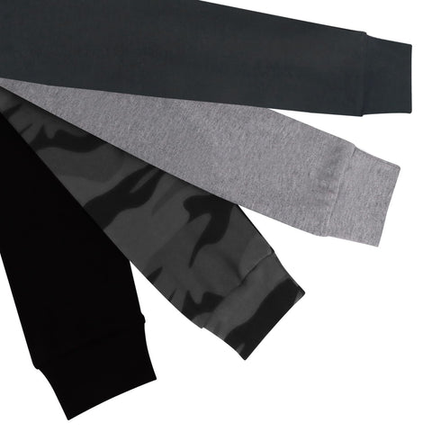 GLASH Kids Boys Cotton Pants, 4 Pack Size 6 Toddler Sweatpants Black/Camo/Heather Grey/Iron Grey