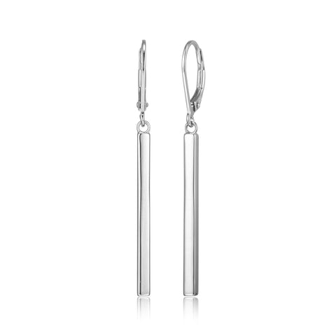 Amazon Essentials Sterling Silver Vertical Bar Dangle Earrings (previously Amazon Collection) Amazon Essentials