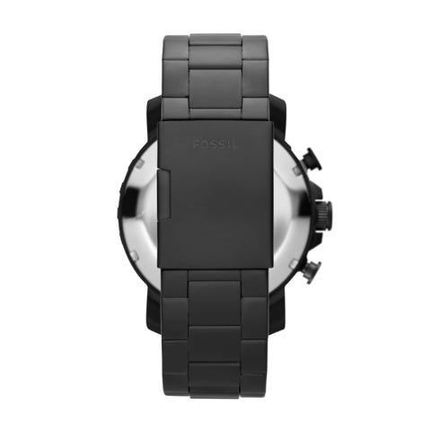 Fossil Men's Nate Quartz Stainless Steel Chronograph Watch, Color: Black (Model: JR1401) Fossil