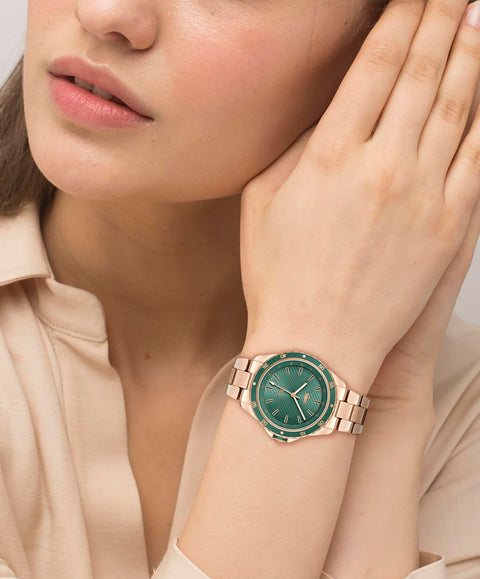 Lacoste Santorini Women's 3H Quartz Watch, Stainless Steel Wristwatch, Water Resistant up to 5 ATM/50 Meters, Elegant Watches for Women, 36mm Lacoste