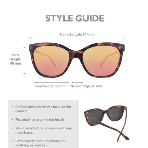 Knockaround Deja Views Polarized Sunglasses for Women - Impact Resistant Lenses & Full UV400 Protection, Matte Tortoise Shell/Rose Gold