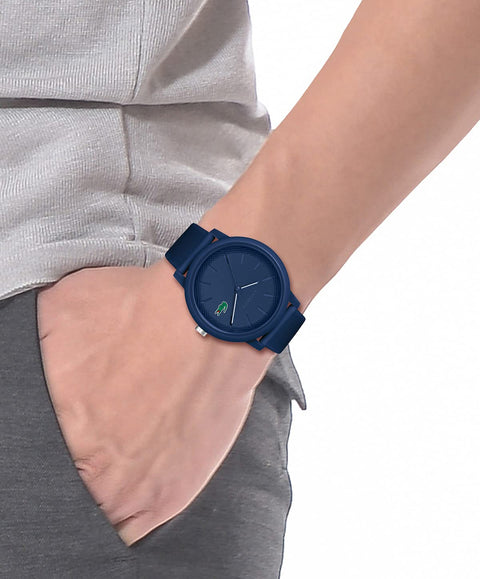 Lacoste.12.12 Men's Quartz Plastic and Silicone Strap Watch, Color: Blue (Model: 2011172) Lacoste
