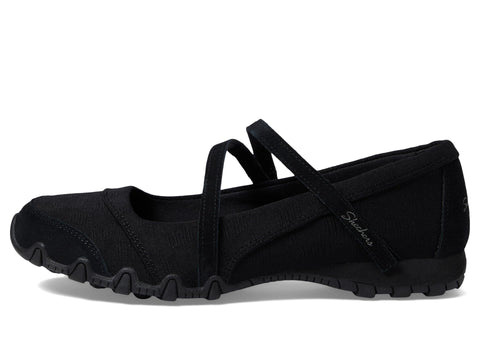 Skechers Women's Bikers MC - Get Up Mary Jane Flat, Black, 8 M US