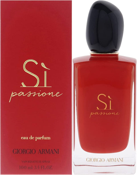 Armani Beauty – Sì Passione – Eau de Parfum – Vanilla Perfume for Women – Floral Citrus Fragrance – Blackcurrant Nectar, Damascena Rose, Black Tea Notes - 3.3 Fl Oz Armani Beauty