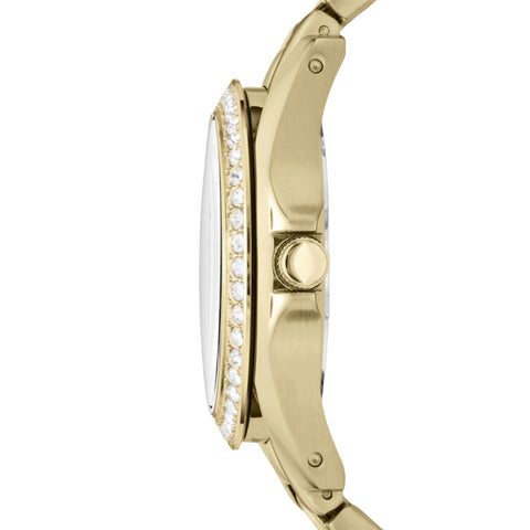 Fossil Women's Riley Quartz Stainless Steel Multifunction Watch, Gold Glitz, 38mm Fossil Watch, Model: ES3203