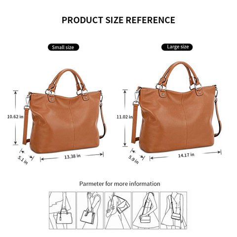 Kattee Women's Soft Genuine Leather Tote Bag, Top Satchel Purses and Handbags Kattee