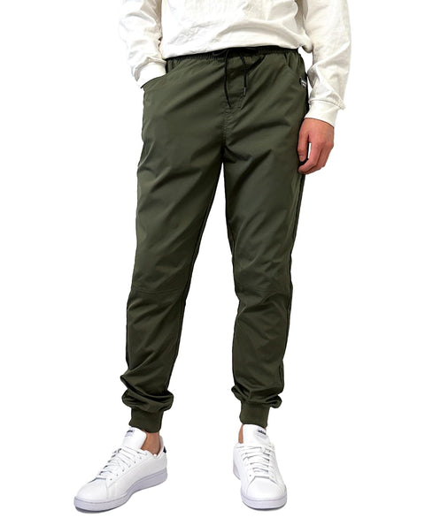 Southpole Men's Tech Woven Basic Jogger Pant for Men Lightweight Trackpant (Olive, Medium)