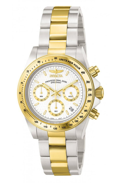 Invicta Men's Speedway 39.5mm Steel and Gold Tone Stainless Steel Chronograph Quartz Watch, Two Tone/White (Model: 9212) Invicta