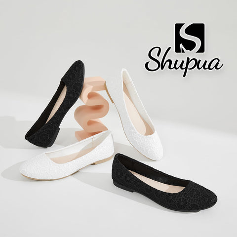 Dress Shoes for Women Round Toe Flats Shoes Lace Ballet Flats Dressy Comfortable Foldable Flats Low Heel(Black.us9)