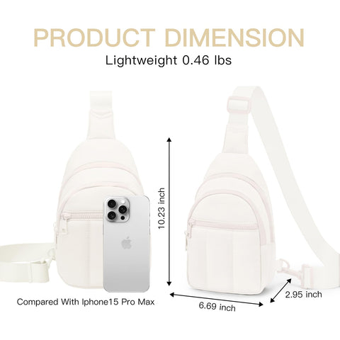 Viverte Quilted Puffer Crossbody Bags for Women Small Puffy Sling Bag Lightweight Cross Body Bubble Purse Shoulder Bag for Travel (Cream White)