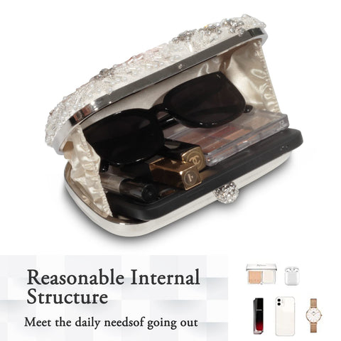 AOYUNHUI Clutch Purses for Women Evening Rhinestone Purse Cross Body Bag Wedding Prom Party Club With Removable Chain Strap AOYUNHUI