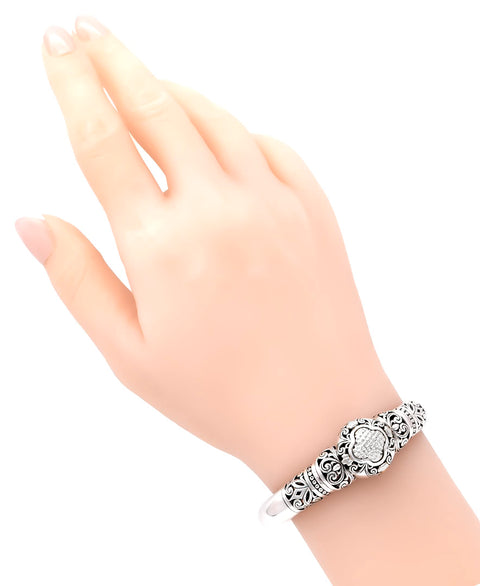 DEVATA Sterling Silver 925 Bali Filigree Cuff Bracelet DHK3285ASS (Size S) DEVATA