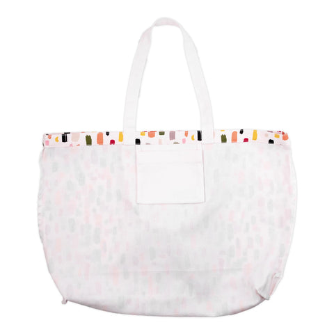 kate spade new york Large Canvas Tote Bag for Women, Cute Tote Bag for Work or Teacher, Canvas Beach Bag, Book Tote with Pocket, Painterly Strokes