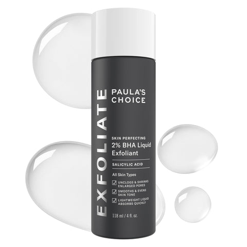 Paulas Choice--SKIN PERFECTING 2% BHA Liquid Salicylic Acid Exfoliant--Facial Exfoliant for Blackheads, Enlarged Pores, Wrinkles & Fine Lines, 4 oz Bottle Paula's Choice