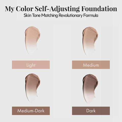 Jerome Alexander My Color Self-Adjusting Foundation, Hydrating & Lightweight Face Makeup, Skincare-Infused, with Kabuki Brush, Medium, 1 oz