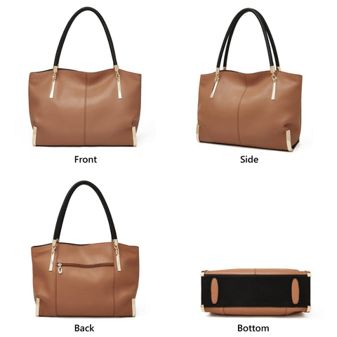 FOXLOVER Large Capacity Tote Handbags for Women, Women's Top-handle Bags Fashion Shoulder Bags Purses Minimalist design FOXLOVER