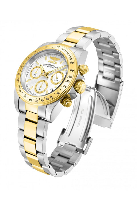 Invicta Men's Speedway 39.5mm Steel and Gold Tone Stainless Steel Chronograph Quartz Watch, Two Tone/White (Model: 9212) Invicta