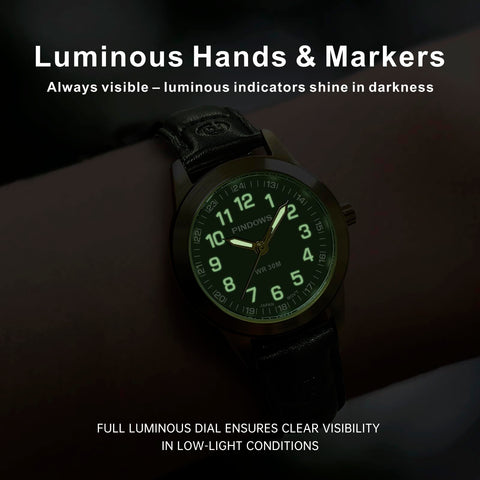 PINDOWS Watches for Women, Classic Business Analog Quartz Small Ladies Watches, 3ATM Waterproof Fashion Dress Watch with Easy-to-Read Luminous Dial