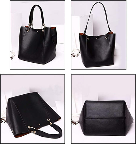 Pahajim Tote Handbags for Women Large Capacity Work PU Leather Bucket Purse Designer Satchel Hobo Shoulder Bags (brown) Pahajim