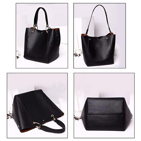 Pahajim Tote Handbags for Women Large Capacity Work PU Leather Bucket Purse Designer Satchel Hobo Shoulder Bags (brown) Pahajim