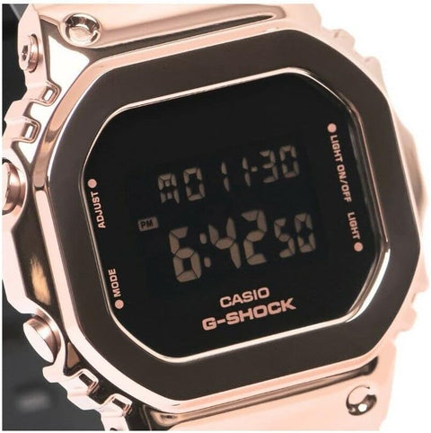 G-Shock Ladies' Casio Digital Rose Gold-Tone and Black Resin Strap Watch GMS5600PG-1 G-Shock