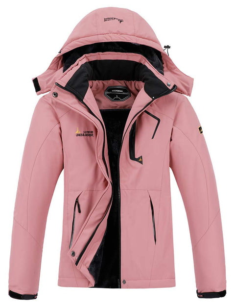 MOERDENG Women's Waterproof Ski Jacket Warm Winter Snow Coat Mountain Windbreaker Hooded Raincoat Jacket MOERDENG
