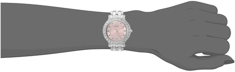 GUESS Stainless Steel + Pink Crystal Bracelet Watch. Color: Silver-Tone (Model: U1062L2)