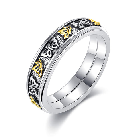 SHEAISRS Butterfly Rings 925 Sterling Silver Various Flying Butterflies Rings for Women Anxiety Relieve Spinner Statement Rings Jewelry for Her SHEAISRS