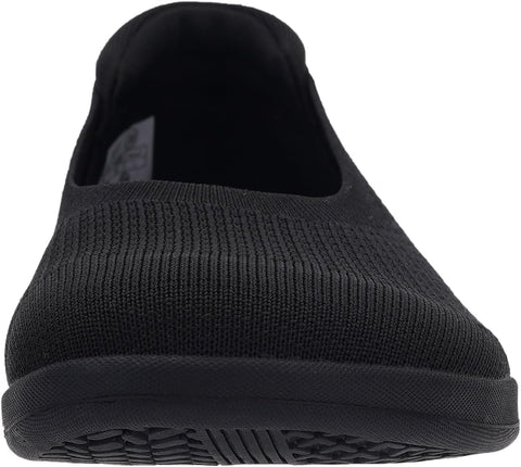 WHITIN Women's Wide Toe Box Ballet Flats Shoes Barefoot Zero Drop Sole Minimalist Size 9 Knit Walking Casual Dressy Slip on Fit Ballerina Black 40