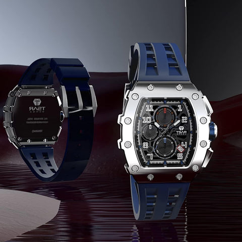 TSAR BOMBA Mens Watches Luxury Tonneau Watches for Men Waterproof 50M Analog Replica Watch Chronograph Calendar Date Men’s Dress Business Work Watch Diver Large Square Face Wristwatch TSAR BOMBA