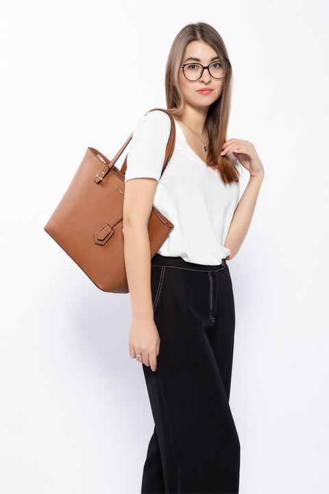 LOVEVOOK Purses for Women Classic Shoulder Tote Satchel Hobo Bags 3pcs Handbags Gift for Her Brown LOVEVOOK