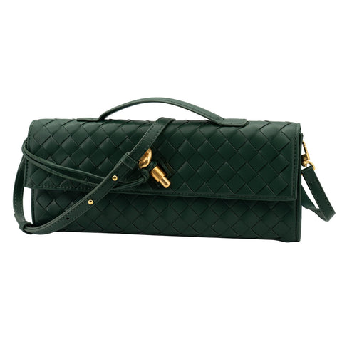 ZOZIGO Woven Bag Clutch Purse for Women Ladies Party Handbag Wedding Cocktail Prom Crossbody Shoulder Bag (Emerald Green) ZOZIGO