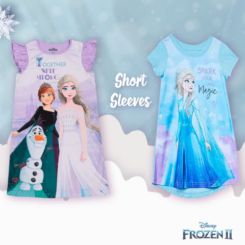 Disney Girls' Frozen 2 3-Pack Nightgown, FROZEN MAGIC 2, 4