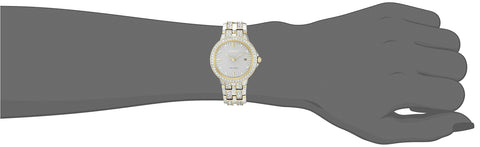 Citizen Women's Eco-Drive Dress Classic Crystal Watch in Gold-tone Stainless Steel, Silver Dial (Model: EW2344-57A) Citizen