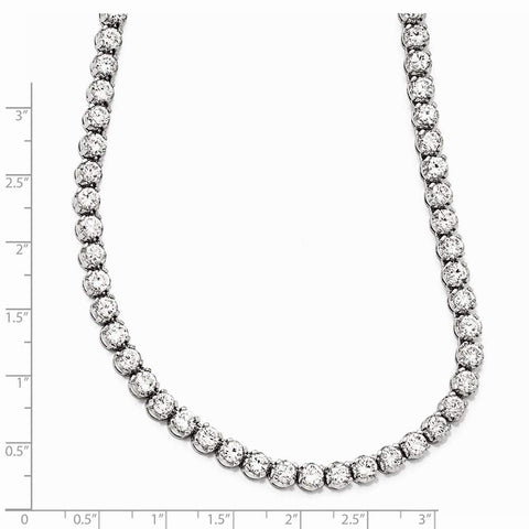 925 Sterling Silver Box Catch Closure CZ Cubic Zirconia Simulated Diamond Necklace 18 Inch Measures 5mm Wide Jewelry Gifts for Women JewelryWeb