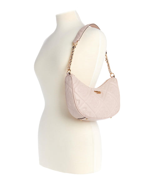 GUESS Marieke Top Zip Shoulder Bag, Light Beige Logo GUESS
