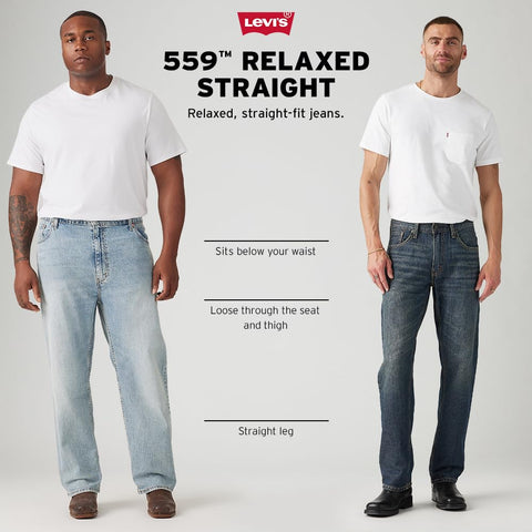 Levi's Men's 559 Relaxed Straight Jeans (Also Available in Big & Tall), Navarro, 34W x 32L