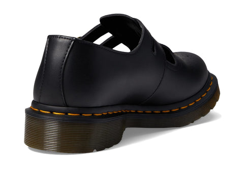 Dr. Martens Women's Vegan 8065 Mary Jane Flat, Black Felix Rub Off, 8